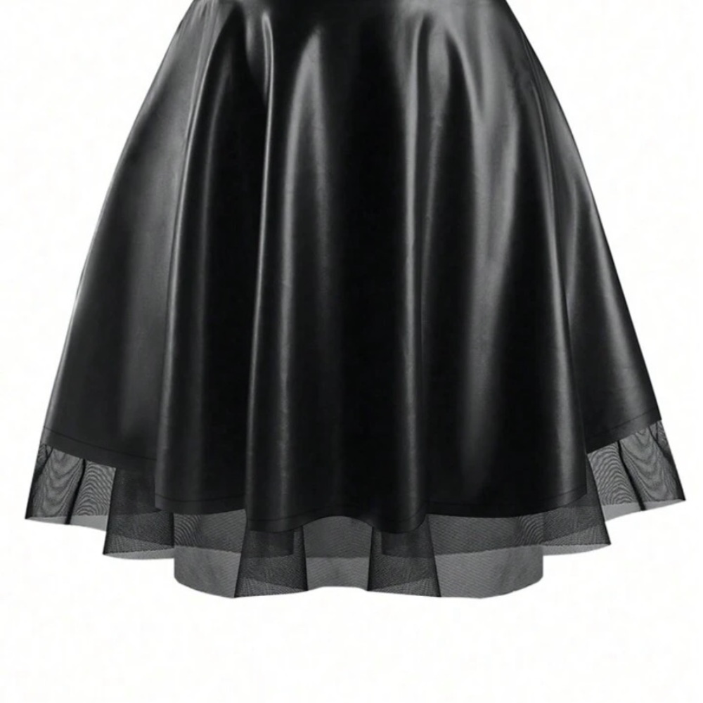 Plus size faux leather skirt